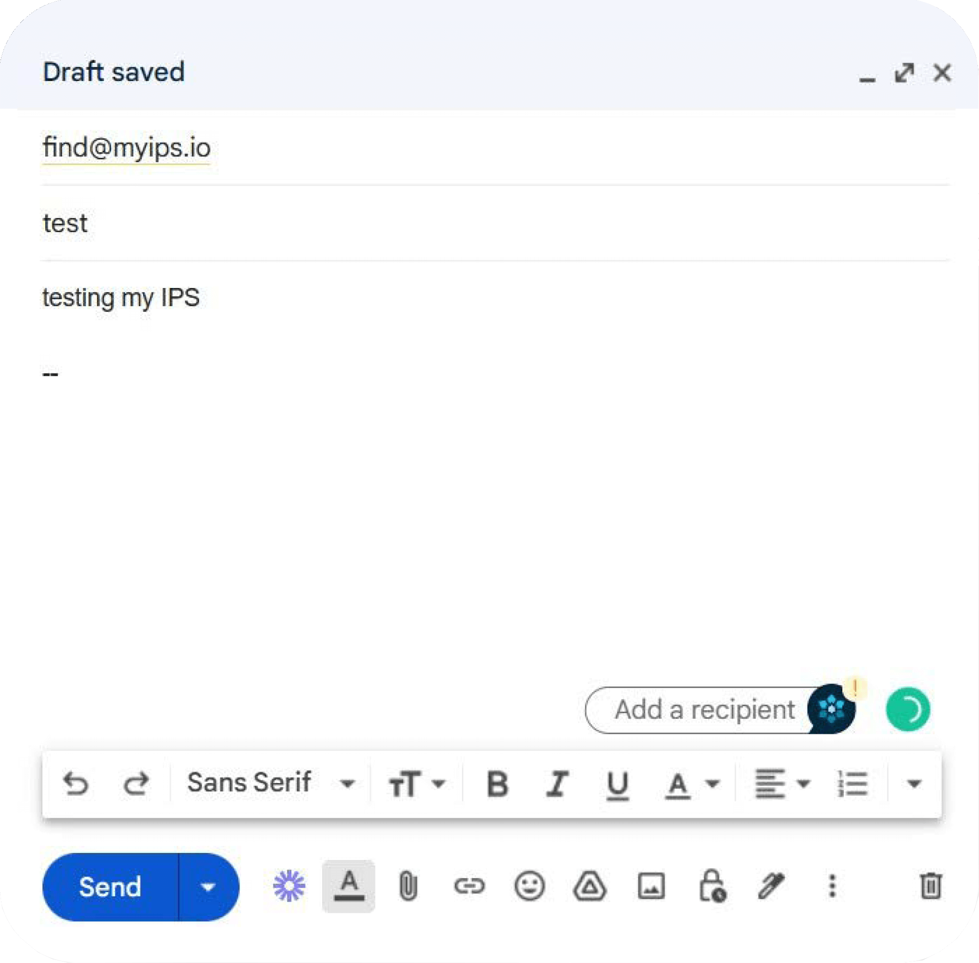 Step 1: Send an email to find@myips.io